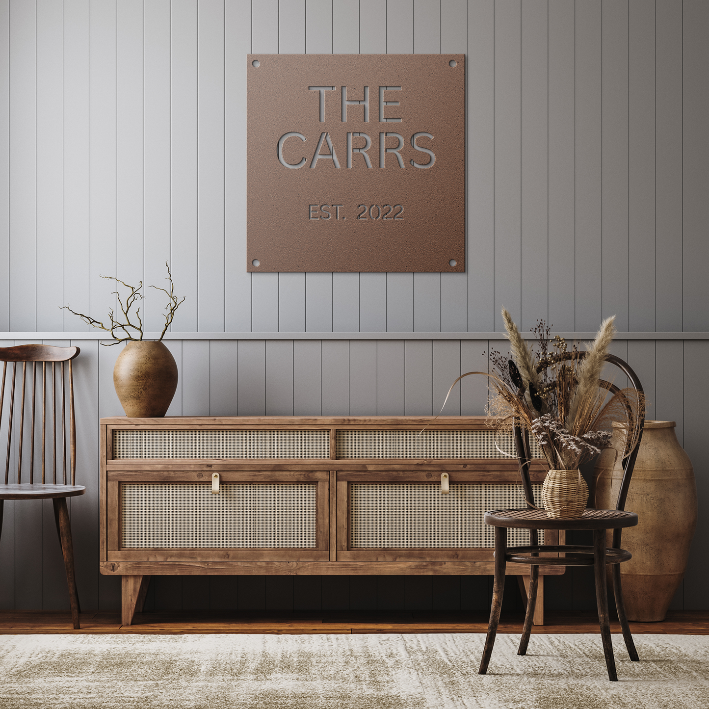 Personailized_Metal_Wall_Sign_Copper_Rustic_Hallway_Mockup.png
