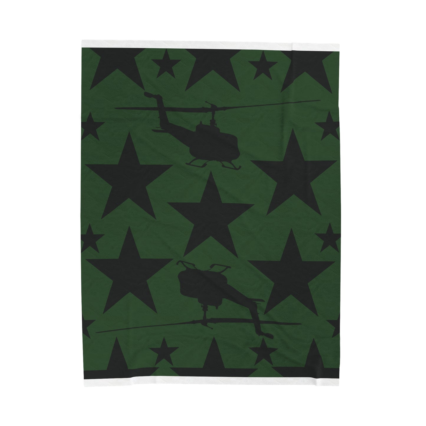 Flight of Valor Military Green Helicopter Blanket