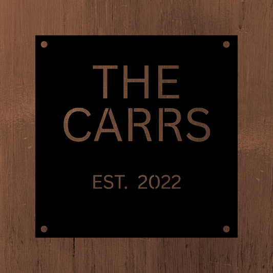 Personalized Family Name Steel Sign