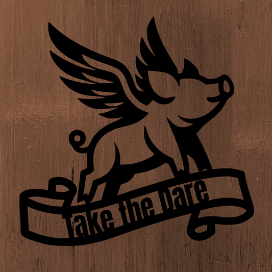 Steel Flying Pig Sign with Personalized Banner